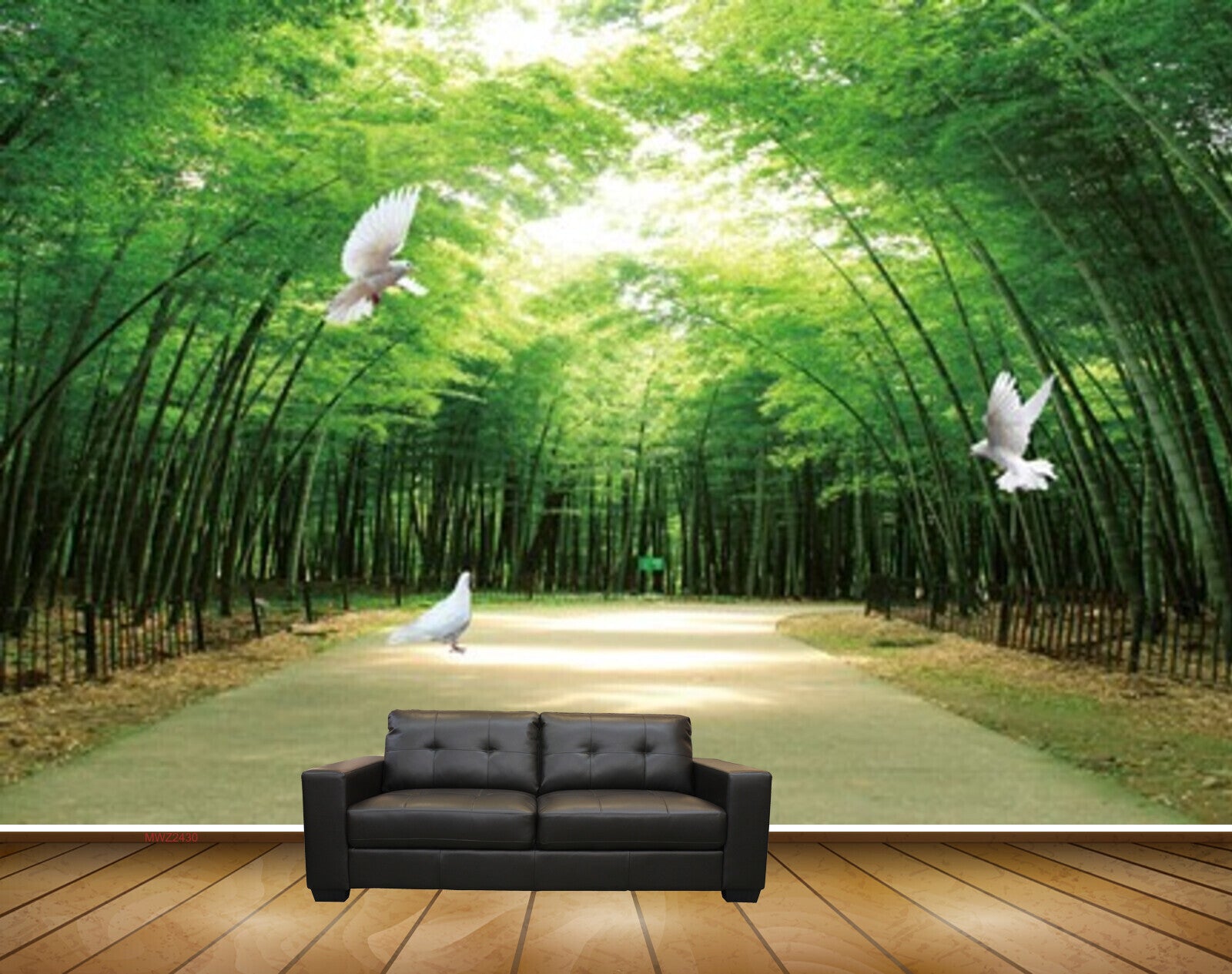Avikalp MWZ2430 Trees Birds Road Forest HD Wallpaper