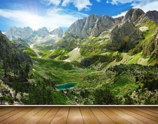 Avikalp MWZ2454 Sun Mountains Trees Clouds HD Wallpaper