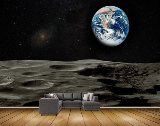 Avikalp MWZ2471 Moon Sky Sand Space Eath Stars HD Wallpaper