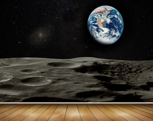 Avikalp MWZ2471 Moon Sky Sand Space Eath Stars HD Wallpaper