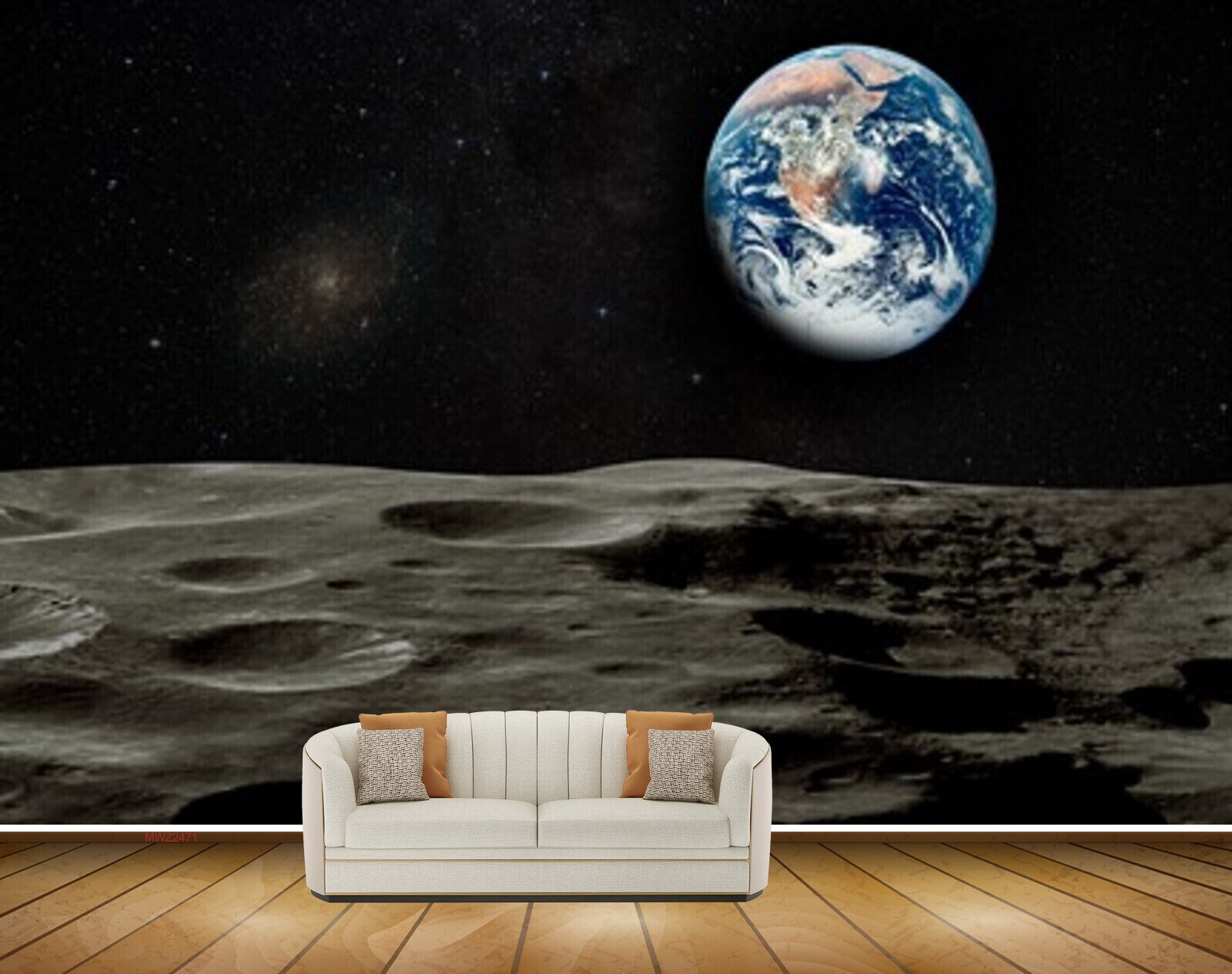 Avikalp MWZ2471 Moon Sky Sand Space Eath Stars HD Wallpaper