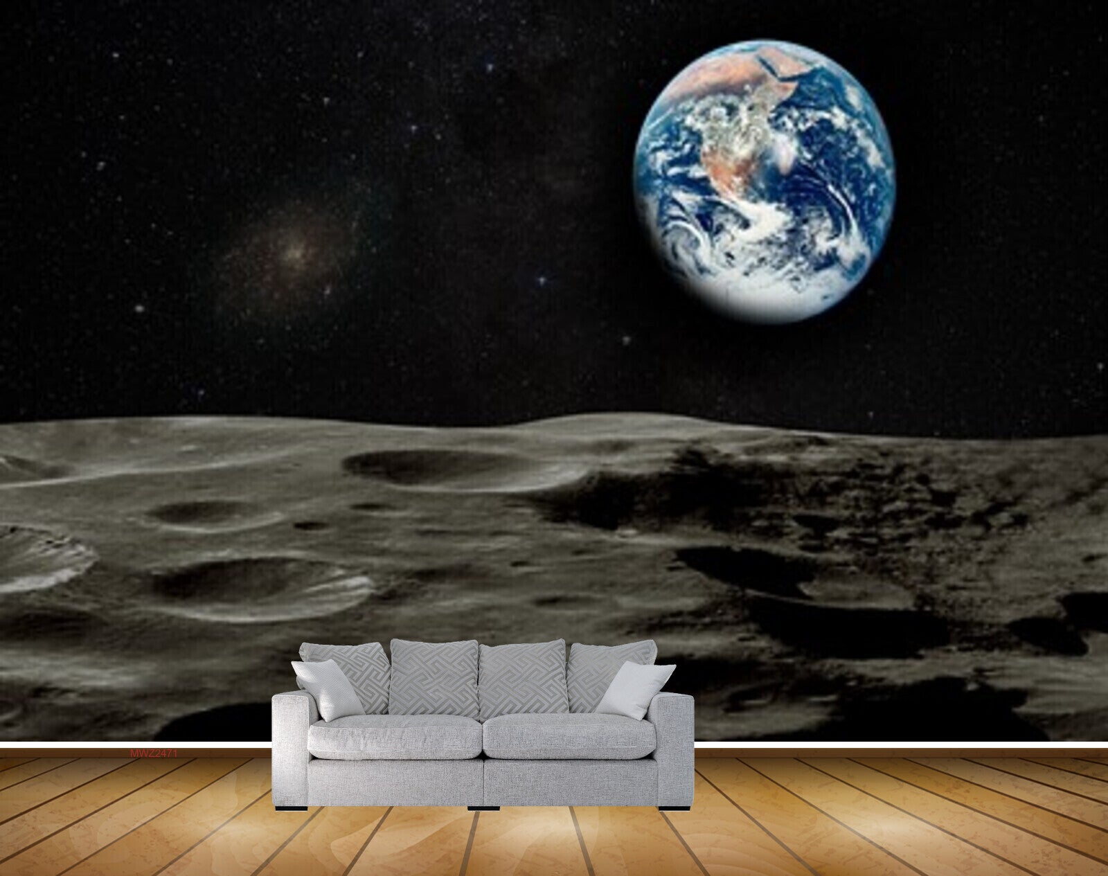 Avikalp MWZ2471 Moon Sky Sand Space Eath Stars HD Wallpaper