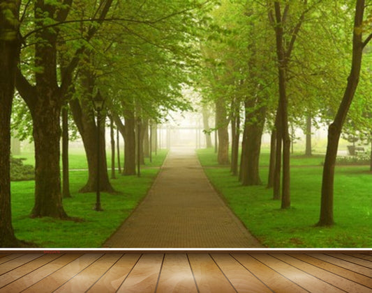 Avikalp MWZ2476 Trees Grass Road Garden HD Wallpaper