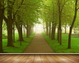 Avikalp MWZ2476 Trees Grass Road Garden HD Wallpaper
