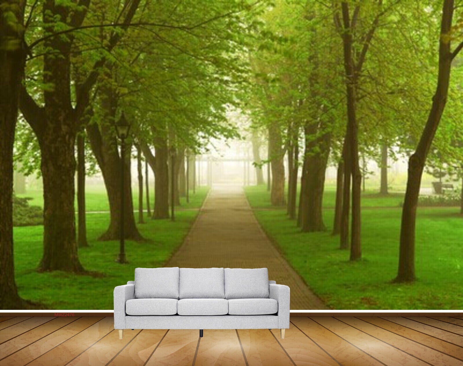 Avikalp MWZ2476 Trees Grass Road Garden HD Wallpaper