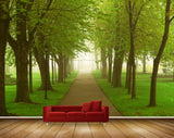 Avikalp MWZ2476 Trees Grass Road Garden HD Wallpaper