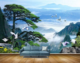 Avikalp MWZ2477 Mountains Birds Trees Cranes Flowers Clouds HD Wallpaper