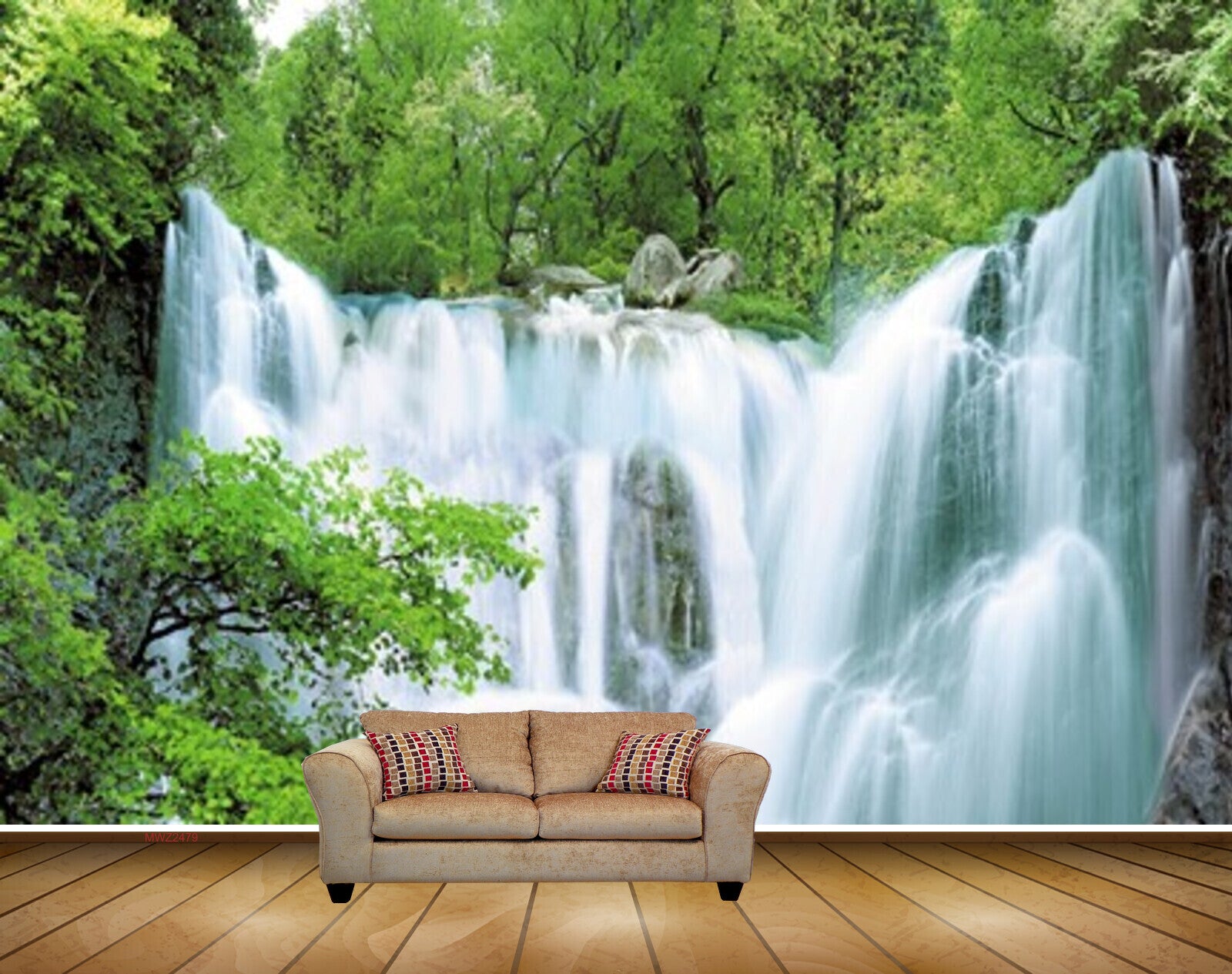 Avikalp MWZ2479 Trees Waterfalls Forest HD Wallpaper
