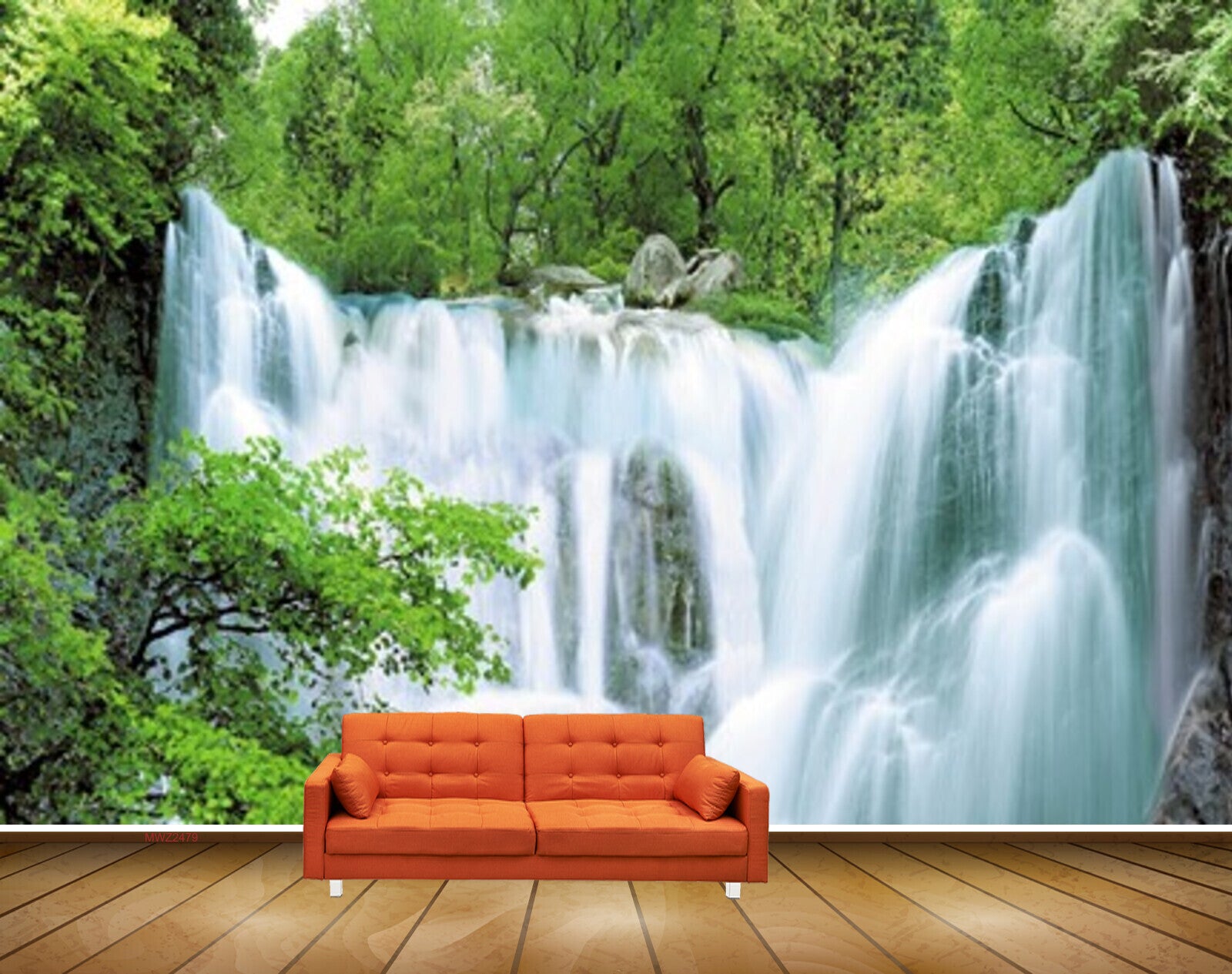 Avikalp MWZ2479 Trees Waterfalls Forest HD Wallpaper