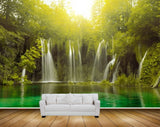 Avikalp MWZ2482 Trees Waterfalls Pond River Lake Water Sun Light HD Wallpaper