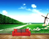 Avikalp MWZ2486 Trees Flowers House Fan Garden Grass Clouds HD Wallpaper
