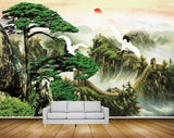Avikalp MWZ2488 Trees Birds Sun Mountains HD Wallpaper