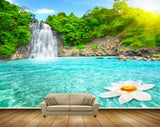 Avikalp MWZ2494 Mountains Trees Pond River Lake Water Flower HD Wallpaper