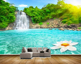 Avikalp MWZ2494 Mountains Trees Pond River Lake Water Flower HD Wallpaper