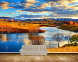 Avikalp MWZ2497 Clouds Trees Grass Pond River Lake Water HD Wallpaper