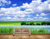 Avikalp MWZ2499 Clouds Grass Trees Pond River Lake Water HD Wallpaper