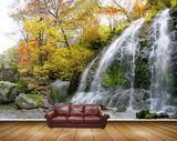 Avikalp MWZ2515 Waterfalls Trees Stones Leaves Pond River Lake Water HD Wallpaper
