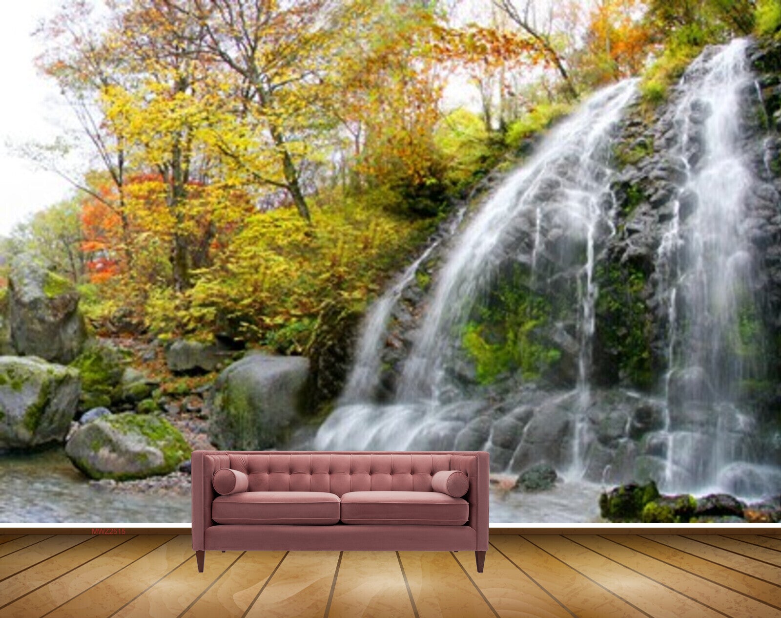 Avikalp MWZ2515 Waterfalls Trees Stones Leaves Pond River Lake Water HD Wallpaper