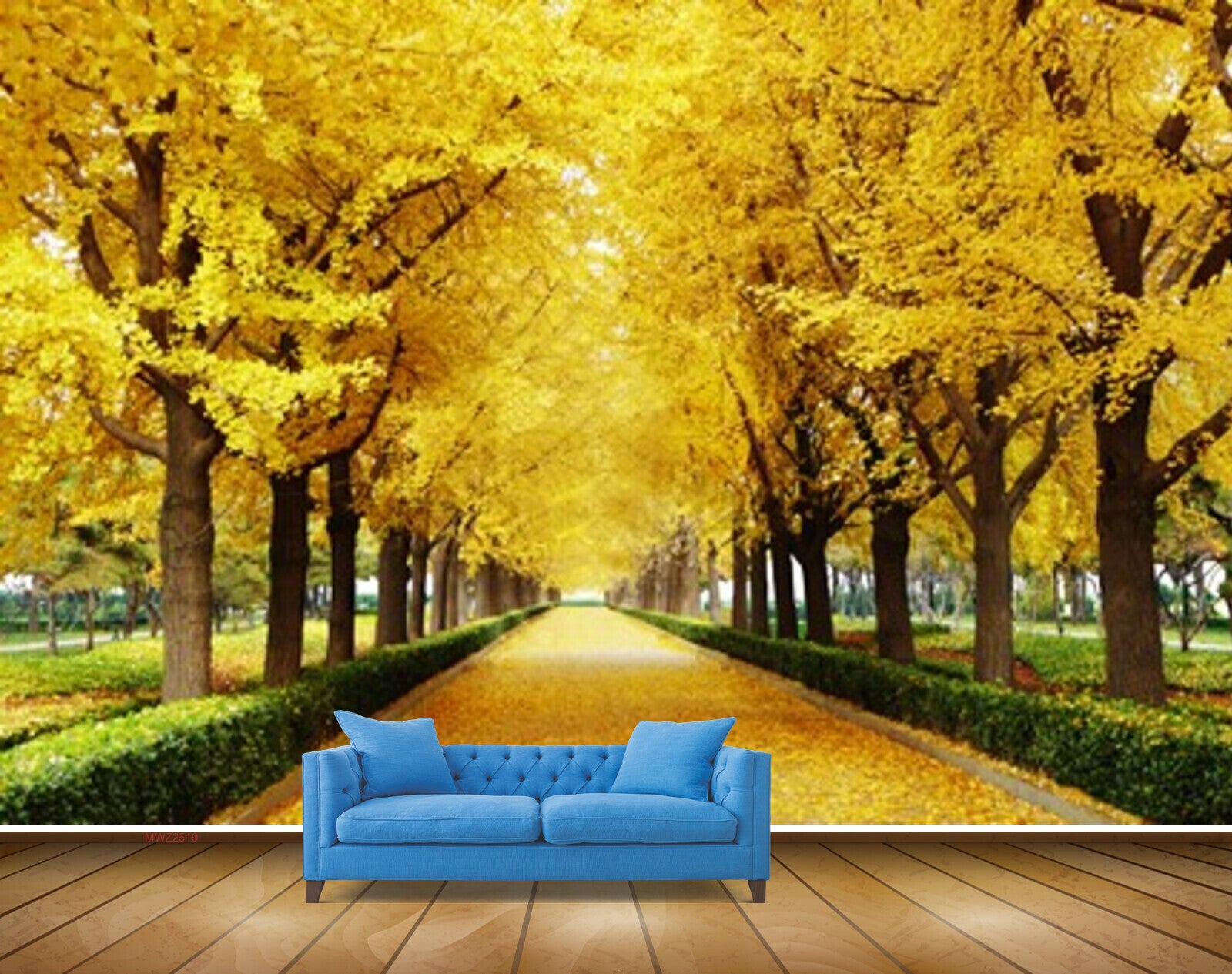 Avikalp MWZ2519 Trees Yellow Leaves Grass HD Wallpaper