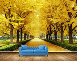 Avikalp MWZ2519 Trees Yellow Leaves Grass HD Wallpaper