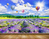 Avikalp MWZ2524 Sun Clouds Air Ballon Trees Purple Flowers HD Wallpaper