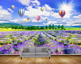 Avikalp MWZ2524 Sun Clouds Air Ballon Trees Purple Flowers HD Wallpaper