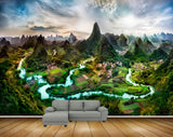 Avikalp MWZ2529 Mountains Clouds Pond River Lake Water House HD Wallpaper