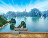 Avikalp MWZ2530 Mountains Trees Pond River Lake Water Boats Water Clouds HD Wallpaper