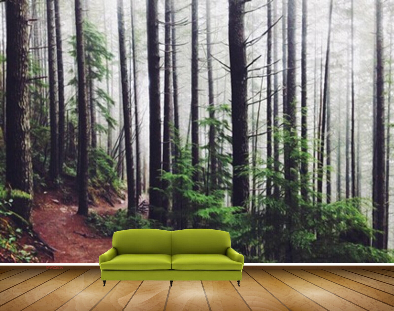 Avikalp MWZ2536 Trees Stems Leaves Forest Road HD Wallpaper
