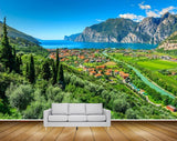 Avikalp MWZ2538 Mountains Trees River Houses Clouds Lake Water HD Wallpaper