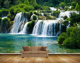 Avikalp MWZ2539 Mountains Waterfalls Trees River Pond Water HD Wallpaper