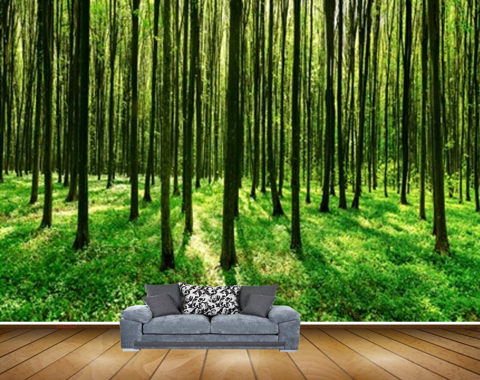 Avikalp MWZ2547 Trees Stems Grass Branches Forest HD Wallpaper