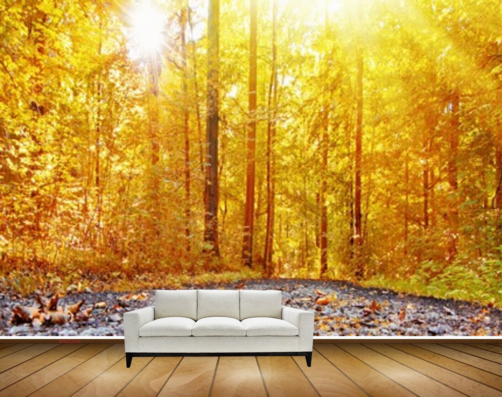 Avikalp MWZ2548 Sun Trees Yellow Leaves Road HD Wallpaper