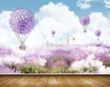 Avikalp MWZ2553 Clouds Purple Flowers Air Ballon Tower HD Wallpaper
