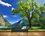 Avikalp MWZ2555 Clouds Trees Chair Mountains Bench Pond River Lake Water Grass HD Wallpaper