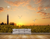 Avikalp MWZ2557 Sunset Birds Trees Monument Clouds HD Wallpaper