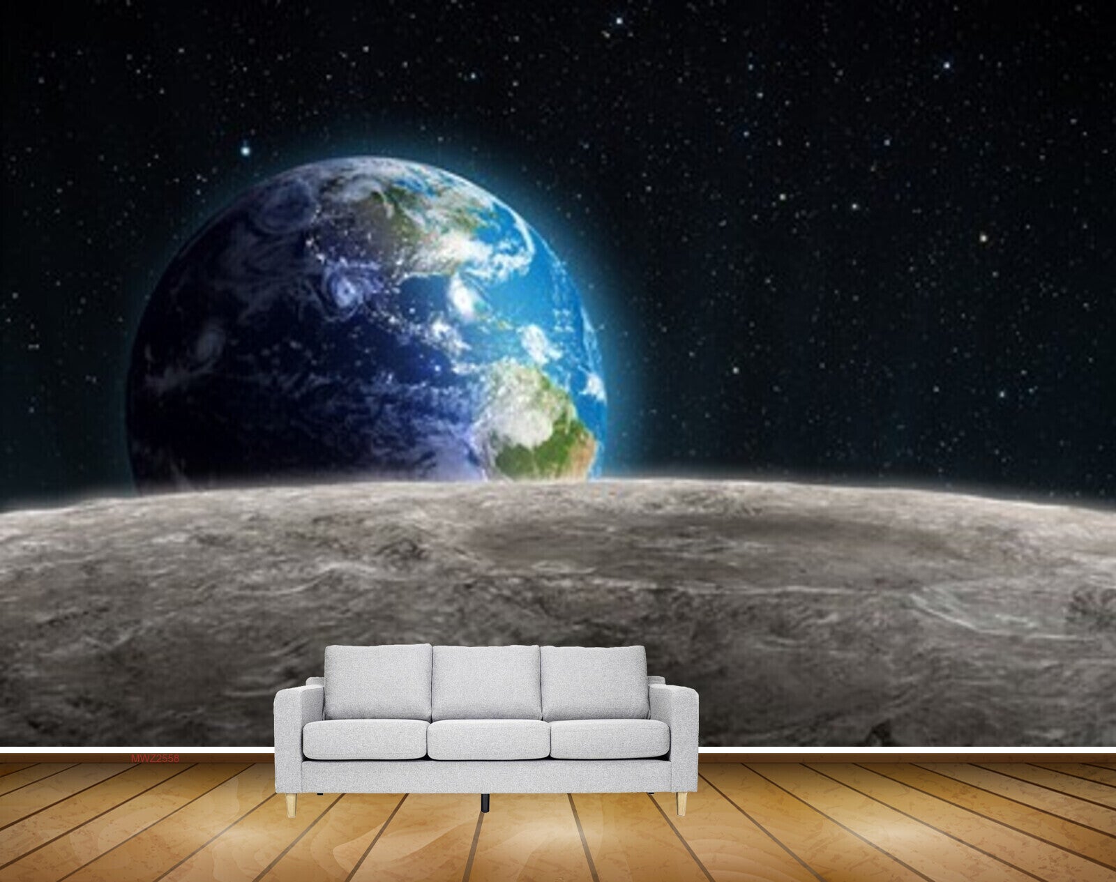 Avikalp MWZ2558 Moon Stars Globe Earth Planet Space HD Wallpaper