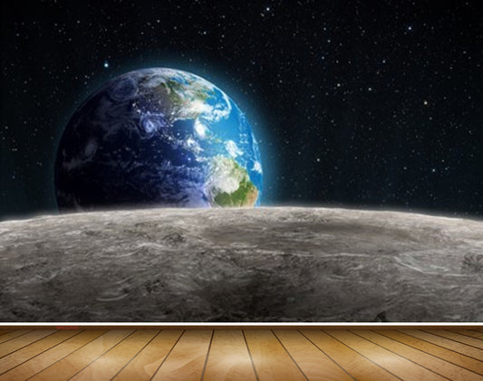 Avikalp MWZ2558 Moon Stars Globe Earth Planet Space HD Wallpaper