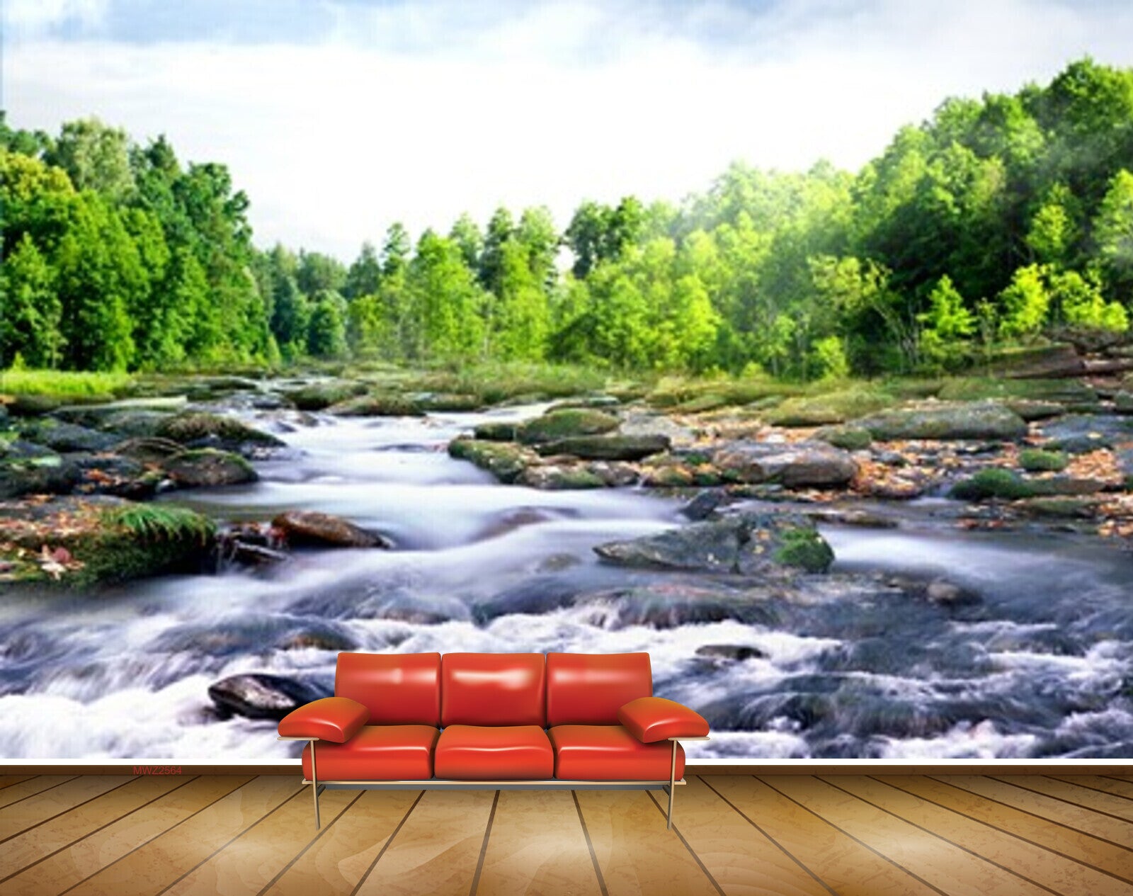 Avikalp MWZ2564 Trees Stones Pond River Lake Water Leaves Forest HD Wallpaper