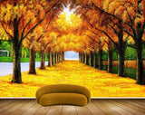 Avikalp MWZ2578 Orange Leaves Trees Autumn Orange  Road HD Wallpaper