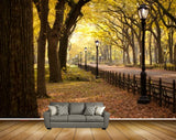 Avikalp MWZ2580 Trees Leaves Lamps Road Park HD Wallpaper