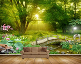 Avikalp MWZ2611 Sun Trees Plants Animals Flowers Grass Bridge River Pond Lake Stones Horse HD Wallpaper