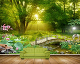 Avikalp MWZ2611 Sun Trees Plants Animals Flowers Grass Bridge River Pond Lake Stones Horse HD Wallpaper