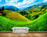Avikalp MWZ2615 Mountains Trees Clouds Grass Green Land HD Wallpaper