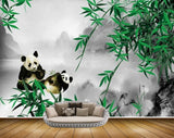 Avikalp MWZ2625 Pandas Trees Leaves Clouds Mountains River Water HD Wallpaper