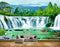 Avikalp MWZ2641 Waterfalls Mountains Trees Fishes Cranes Lotus Flowers Plants River Pond Lake Water HD Wallpaper