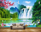 Avikalp MWZ2676 Waterfalls Birds Trees Flowers Cranes Mountains River Lake Pond Water Boats Mens HD Wallpaper