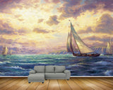 Avikalp MWZ2685 Sky Sea Boats Water Ocean Schooner Ship Painting HD Wallpaper
