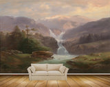 Avikalp MWZ2762 Clouds Trees Mountains Waterfalls River Water Painting HD Wallpaper