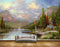 Avikalp MWZ2839 Clouds Trees Lake River Water Boat Mountains Grass Stones House Painting HD Wallpaper